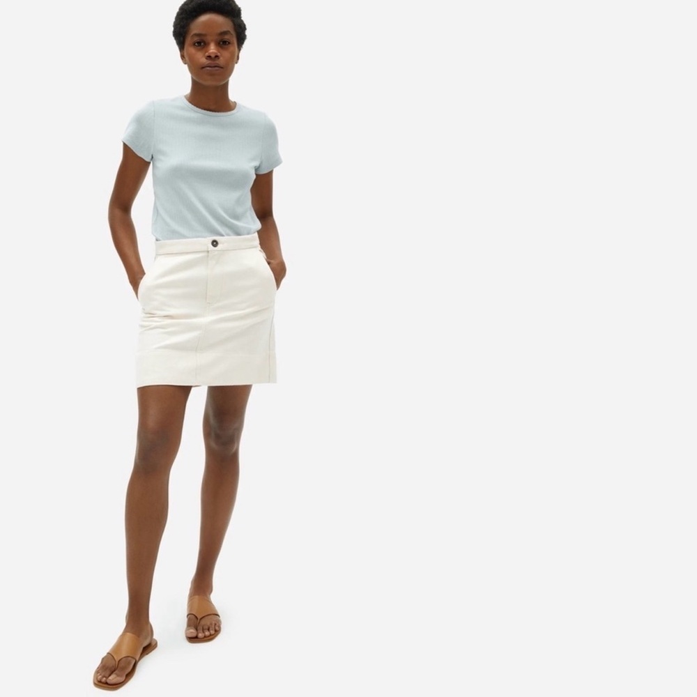 Everlane The Canvas Stamp Mini Skirt in Bone Size 2